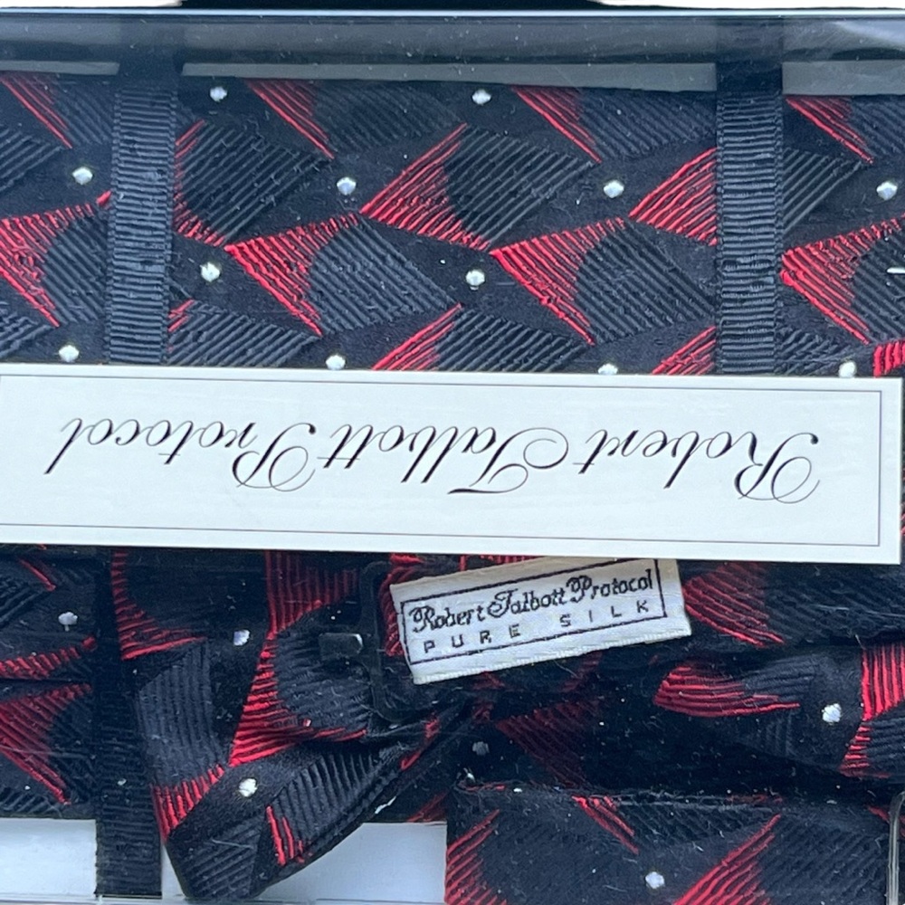 Robert Talbott Protocol Black/Red Jacquard Formal… - image 7